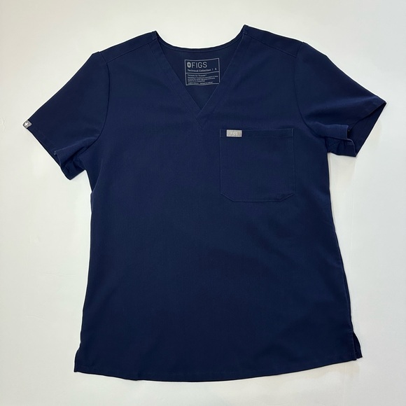 Figs Tops - Figs Catarina 1 Pocket Scrub Top Navy PO #3211 Size S